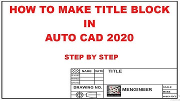 Lesson 21 of 50 TITLE BLOCK PART 1  In Auto-cad For Mechanical Engineering