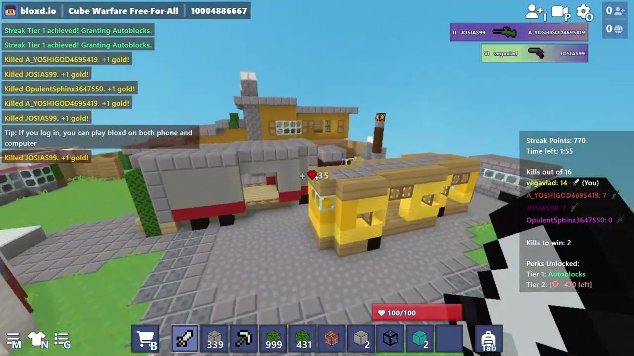 bloxd.io free for alle cube warfare