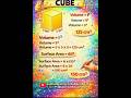 Find volume and surface area of cube in which length is 5cm.