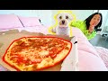 I LEFT MY DOG WITH A WHOLE PIZZA!!