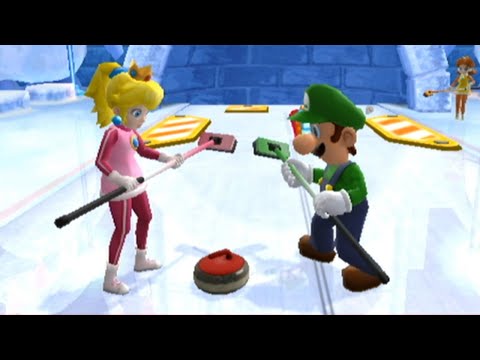 Mario & Sonic at the Olympic Winter Games - All Characters Dream Curling Gameplay