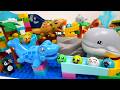 Satisfying Building Blocks Marble Run Very popular ! Whale and funny dinosaur course.