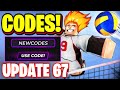 *TSH* NEW ALL WORKING UPDATE 67 CODES FOR VOLLEYBALL LEGENDS | ROBLOX VBL CODES