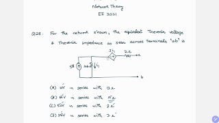 Network Theory GATE PYQ | Question 28 | Ram Balaji S
