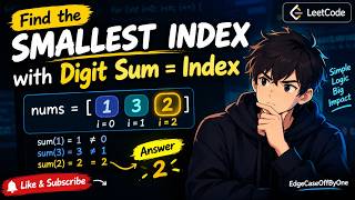 Daily LeetCode Problem 3550 |Find the Smallest Index Where Digit Sum = Index | 24/09/26