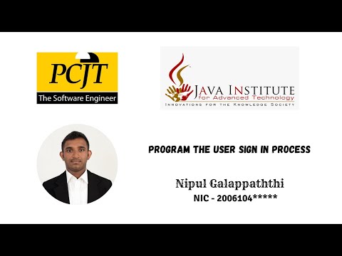 Program the user sign in process | Nipul  Galappaththi