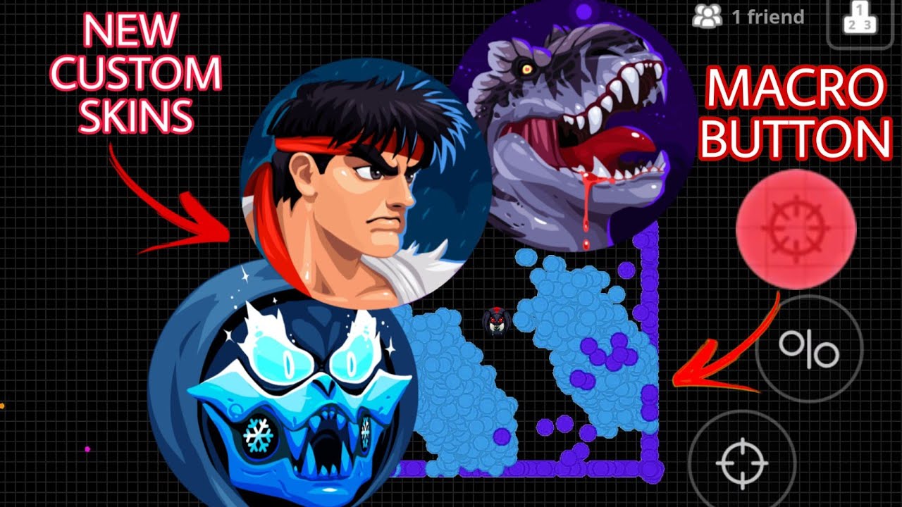 MACRO BUTTON + INSANE REVENGE + SOLO TAKEOVER  + NEW CUSTOM SKINS (AGAR.IO MOBILE)