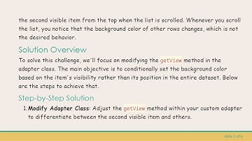How to Change the Background Color of the Second Visible Cell in an Android ListView