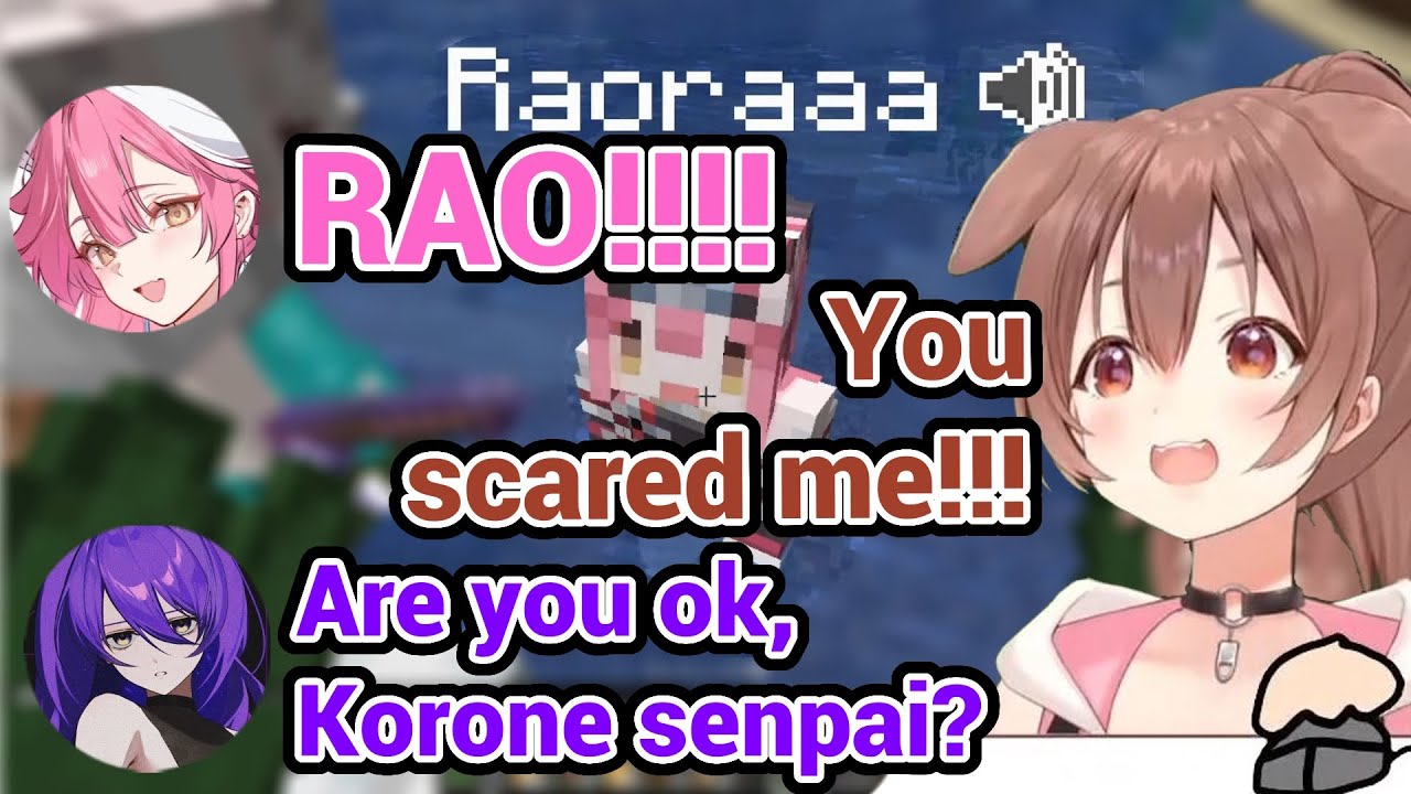 Moona Tried to Save Korone and Raora Scared Korone Moments in Hololive Minecraft!!!