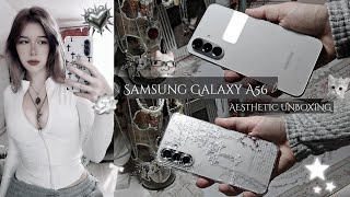 Samsung Galaxy A56 5G (light gray)🩶Aesthetic Unboxing🏔️❄️ASMR |Camera test|Customization|Accessories