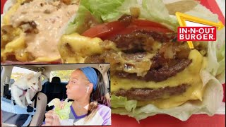 IN N OUT BURGER | CAR MUKBANG #Fail | PROTEIN STYLE BURGER & ANIMAL STYLE FRIES | Messy Eating