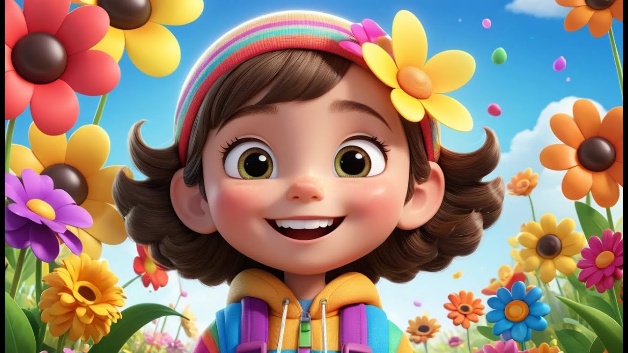 Seven Little Flowers Blooming Bright | Fun Nature Song for Kids | Colorful Learning Adventure Rhyme