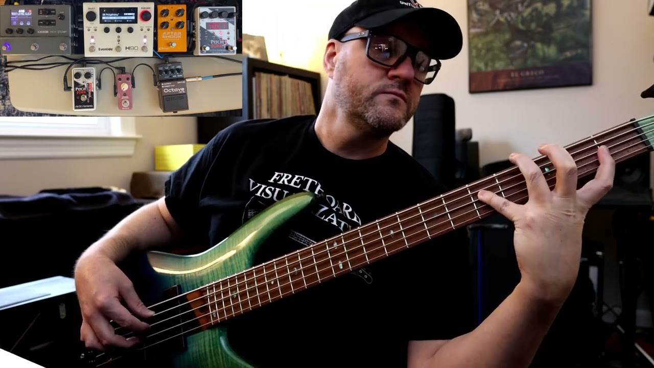 Polyphonic Pitch Shift Up Bass Pedal Test - Eventide H90, Pitch Fork +, OC-5, HX Stomp - No Talking