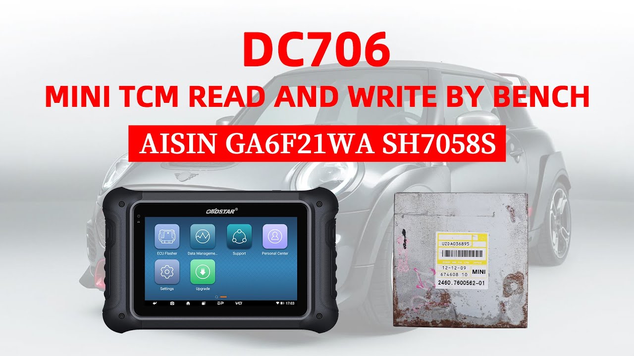 DC706-MINI AISIN GA6F21WA SH7058S TCM READ AND WRITE BY BENCH