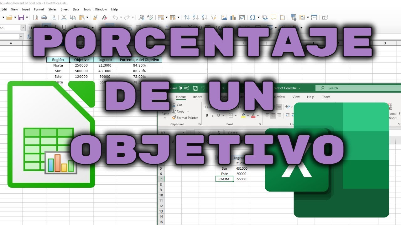 Sacar el porcentaje en Excel - Calcular el porcentaje de un objetivo ...