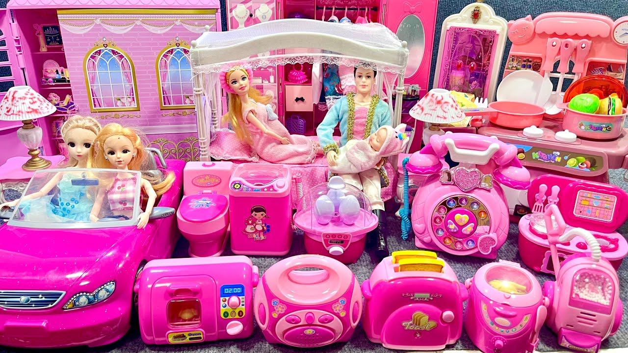 14 Minutes Satisfying with Unboxing Cute Princess House＆Pink Bed ,Racing car Toys ASMR｜Review Toys