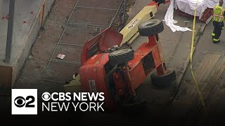 Truck flips at New Jersey construction site, killing 1