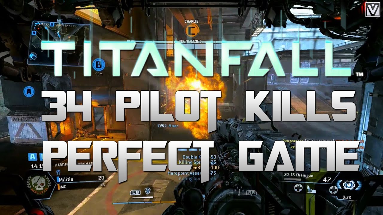 34 PILOT KILLS! PERFECT FLAWLESS GAME - TITANFALL Gameplay (Titan Fall Game play 1080p HD)