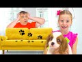ناستيا وكلبها الأليف اسمه لايك - تجميع الفيديو للأطفال