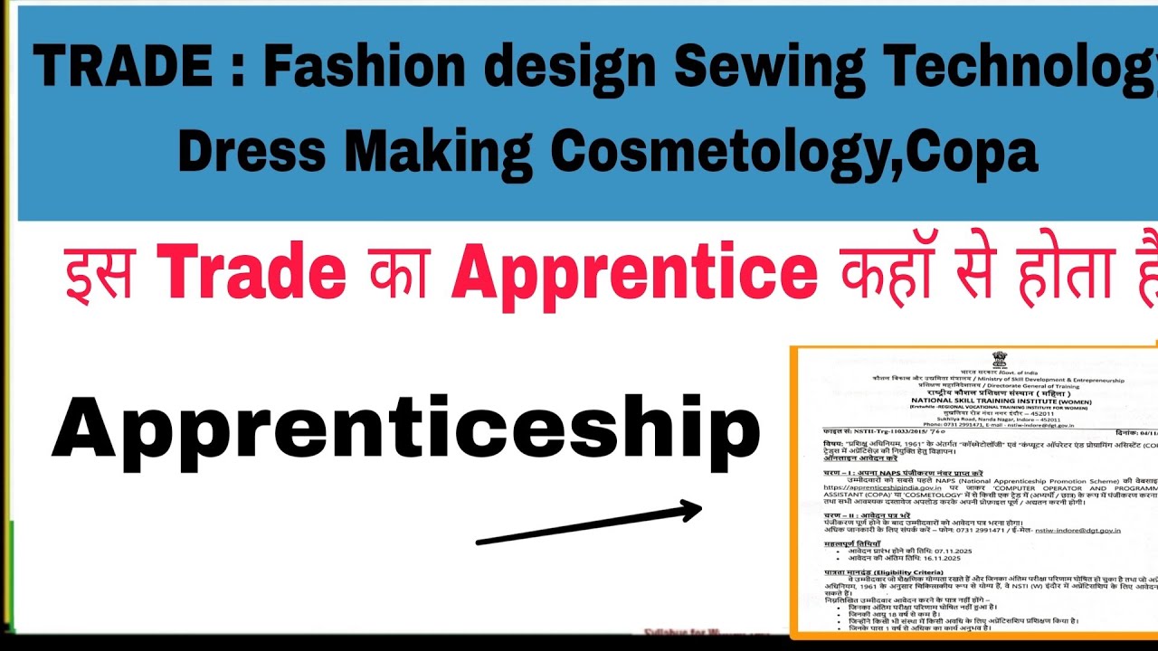Fashion Design | Sewing Technology | Dress Making | Cosmetology  Apprentice Training 