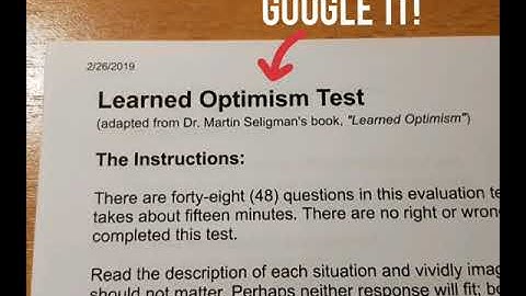 1 Minute Book Review - Learned Optimism by Martin Seligman