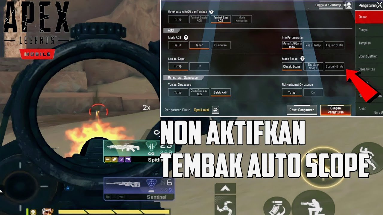 CARA NON AKTIFKAN TEMBAK AUTO SCOPE - APEX LEGEND MOBILE