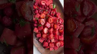Watermelon Fruit Salad!🍉✨ Recipe in the comments! #salad #fruitsalad #takethemameal #recipe