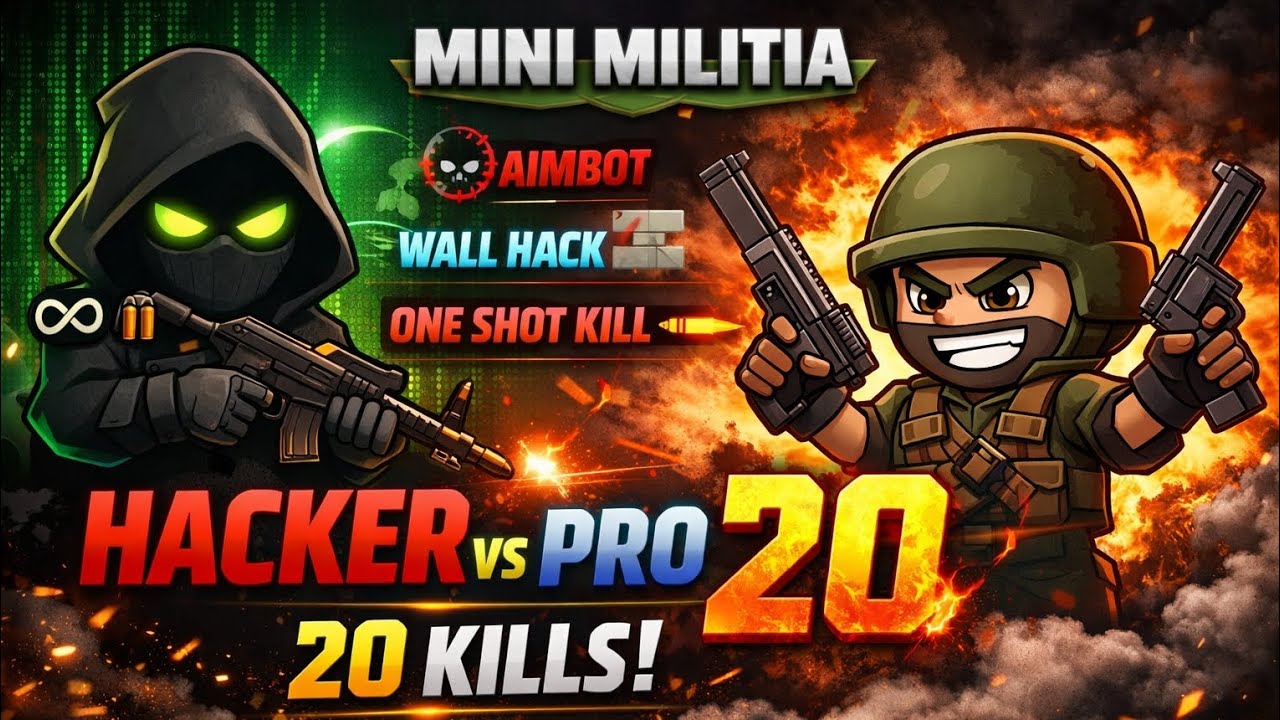 Beating a Paid Hacker in Mini Militia🔥PRO MOMENT! In Mini Outpost Map 