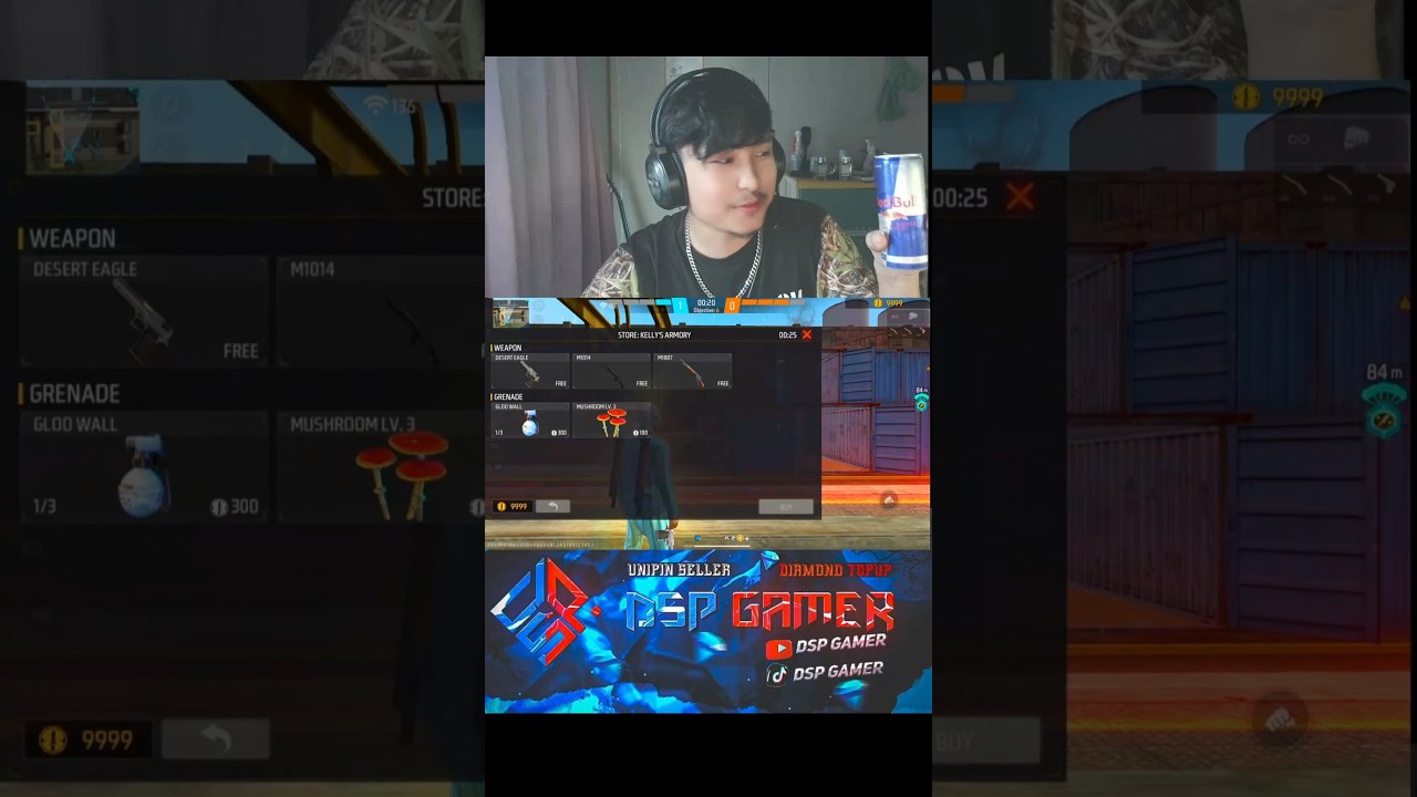 Red Bull power 24 hour #freefireshorts #freefire #dspgamer #redbull #foryou #shortvideo