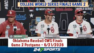 Oklahoma Baseball College World Series Finals Game 2 Postgame (OU 2 North Carolina 6) - 6/21/2026