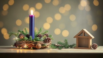 💜 HOPE 💜 Advent Wreath Cozy Ambience Week One - Waiting for Christmas Background Screensaver Vibes