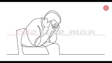 One Line Drawings: Depression. Continuous line vector art animated as self-drawing line.