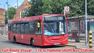 Full Route Visual | London Bus Route 110 - Hounslow to Hammersmith Bus Station | (DE20114) YX60CBF