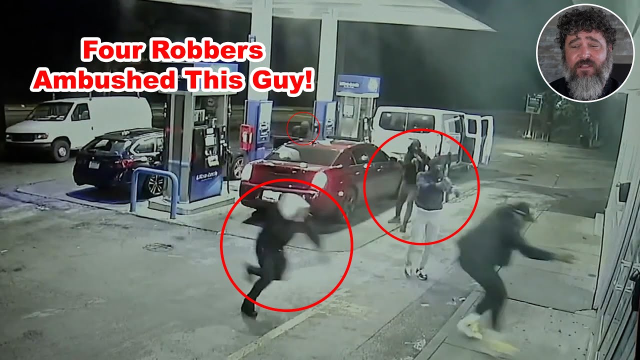 Large Group Of Carjackers Surprise Victim At Gas Station