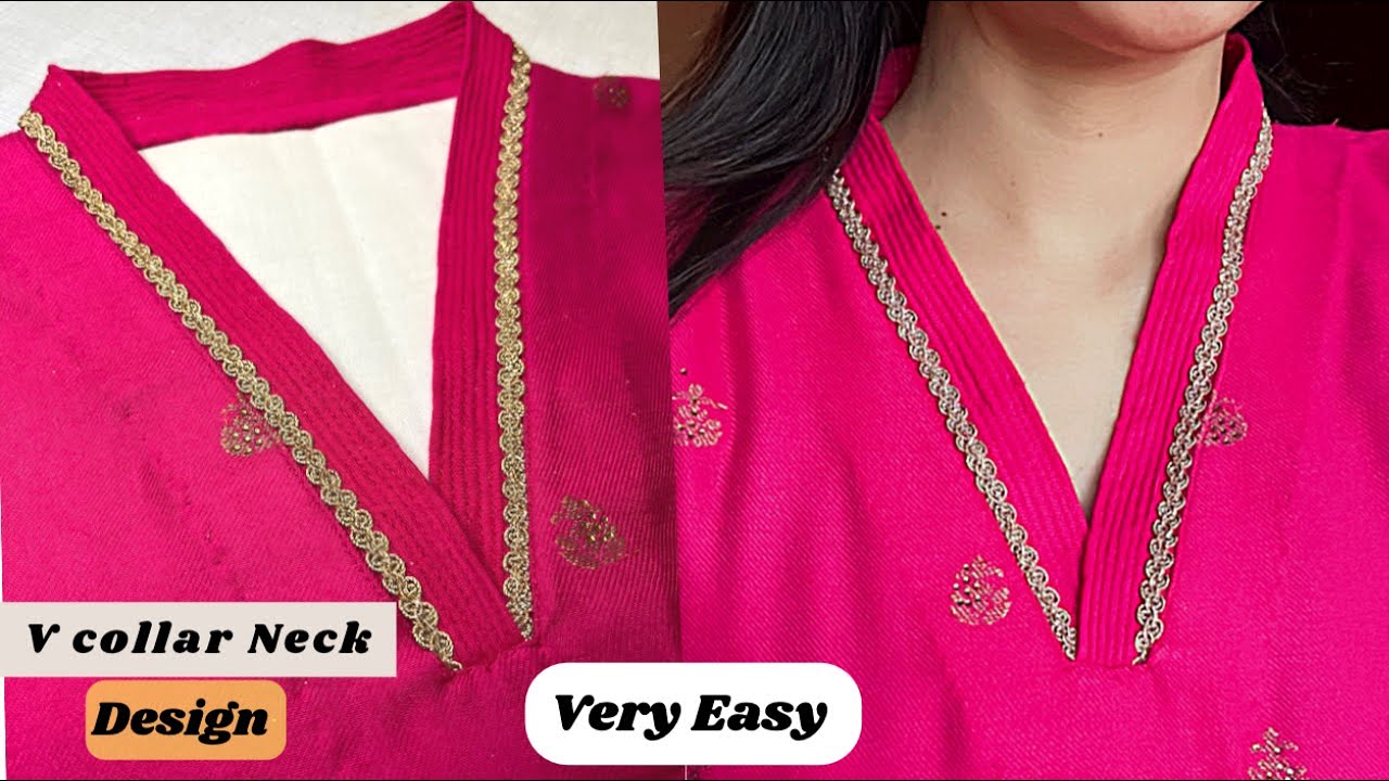 V Collar Neck Design cutting and stitching / Collar Neck Design YouTube