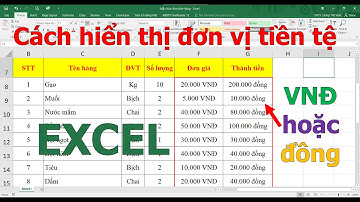 Định dạng hiển thị đơn vị tiền tệ trong Excel hiển thị VNĐ, ĐỒNG trong Excel