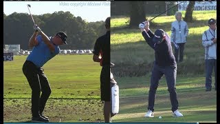 Matt Wallace Golf Swing - mid-iron (DTL & FO views), Sky Sports British Masters, October 2018.