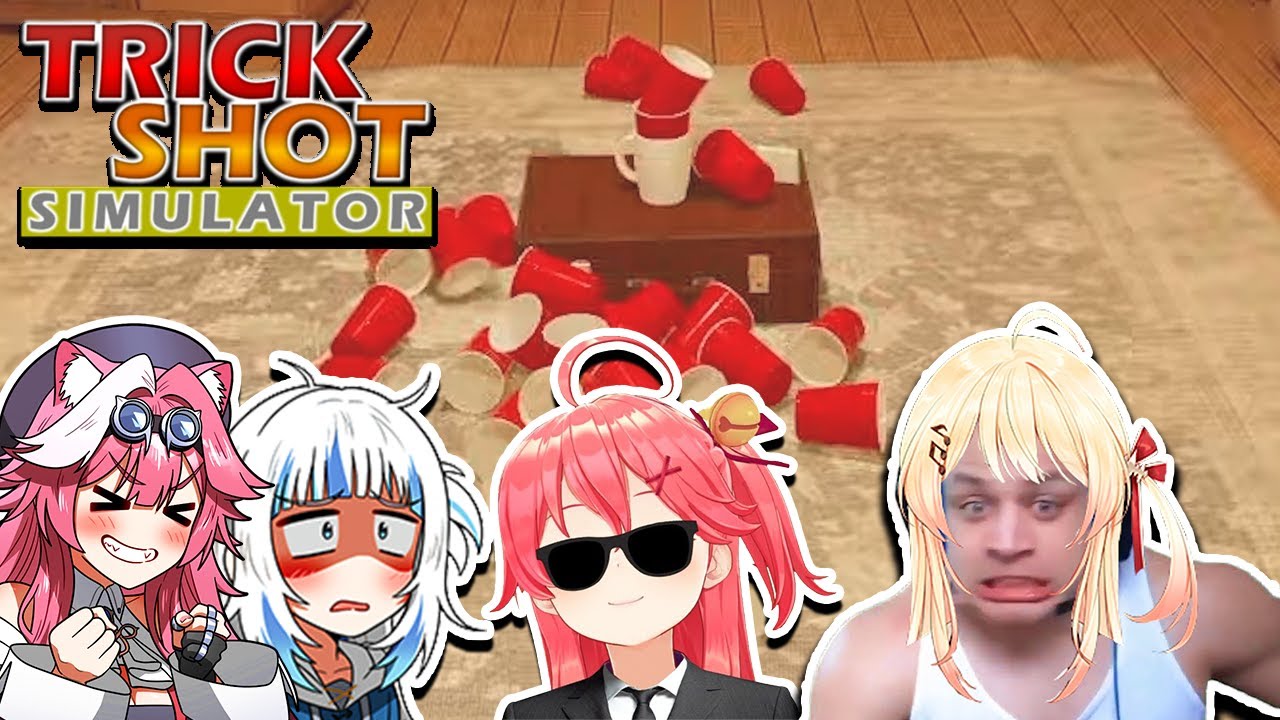 3 Types Of Hololive Girls Hype Reaction When Hitting Trickshot In Trickshot Simulator [ Hololive ]