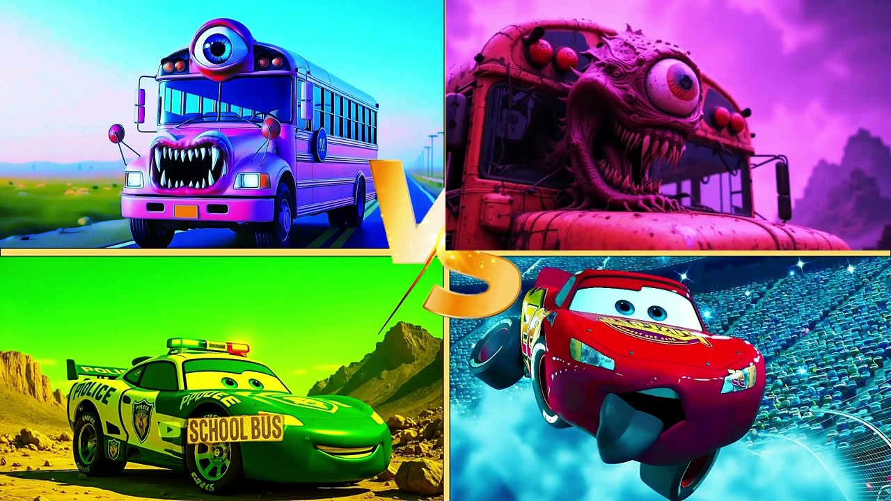 SCHOOL BUS MONSTER 🆚 MCQUEEN | COFFIN DANCE