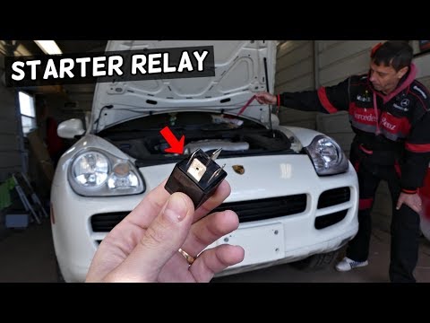 PORSCHE CAYENNE DOES NOT CRANK NO START. STARTER RELAY LOCATION REPLACEMENT