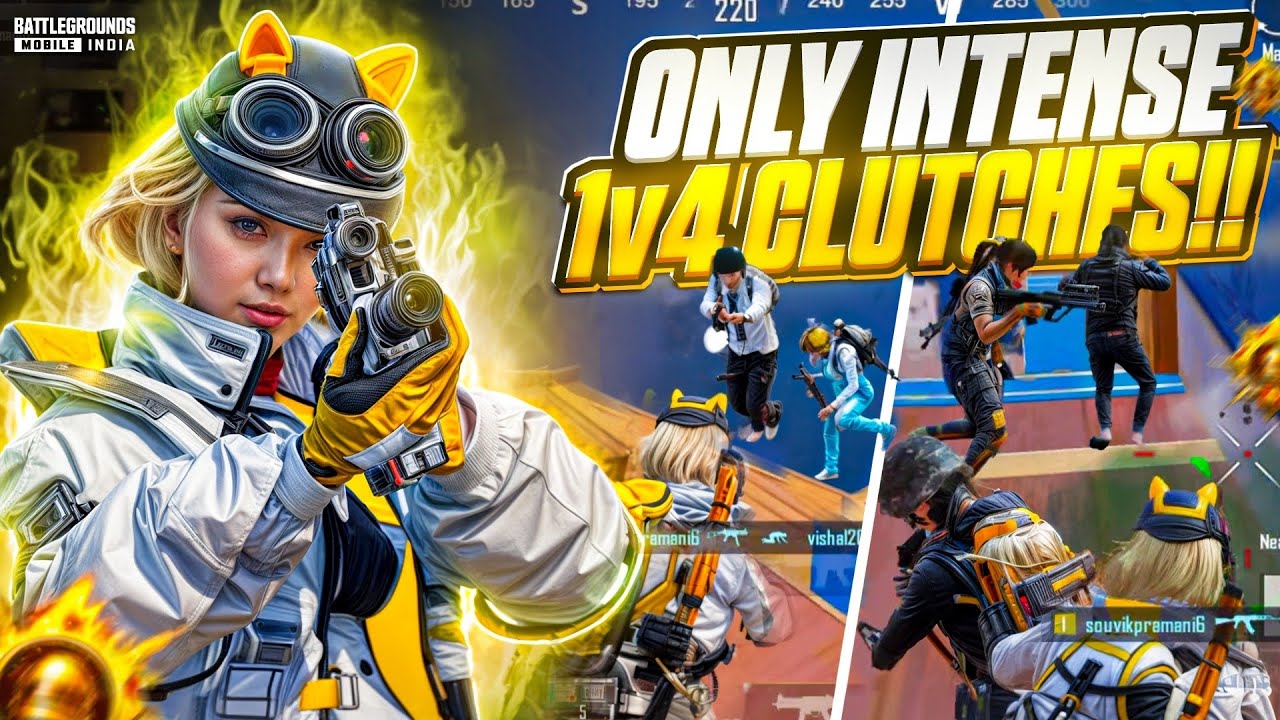 One Last Time INTENSE 1 vs 4 Clutches In 4.1 Update 🔥 / Fastest Solo VS Squad 1vs4 Clutches / BGMI