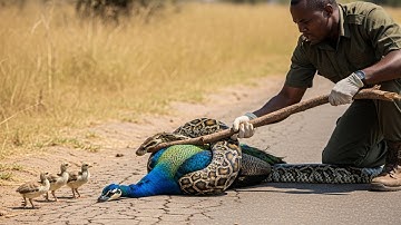 Animal Rescue: Brave Ranger Saves Peacock Mother From Python Attack