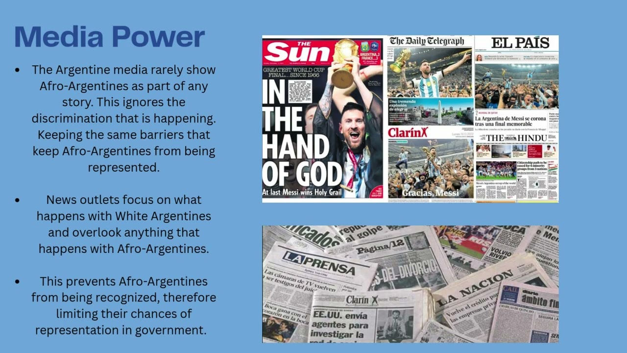 Lack of Representation in Argentina By Justin Angeles