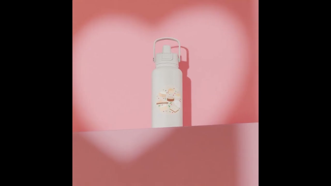 Bouteille isotherme à double paroi de 950 ml/32 oz à large ouverture avec couvercle sport à rotation facile B007