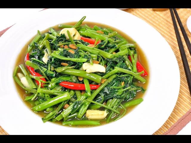 Stir Fry Water Spinach - Pad Pak Bung Fai Daeng ผัดผักบุ้งไฟแดง class=