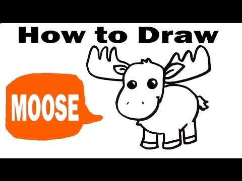 How to Draw a Moose - Cute Art - Easy Pictures to Draw - YouTube