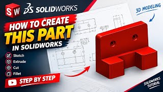 SolidWorks Tutorial | How to Model This Fixture Bracket Step by Step