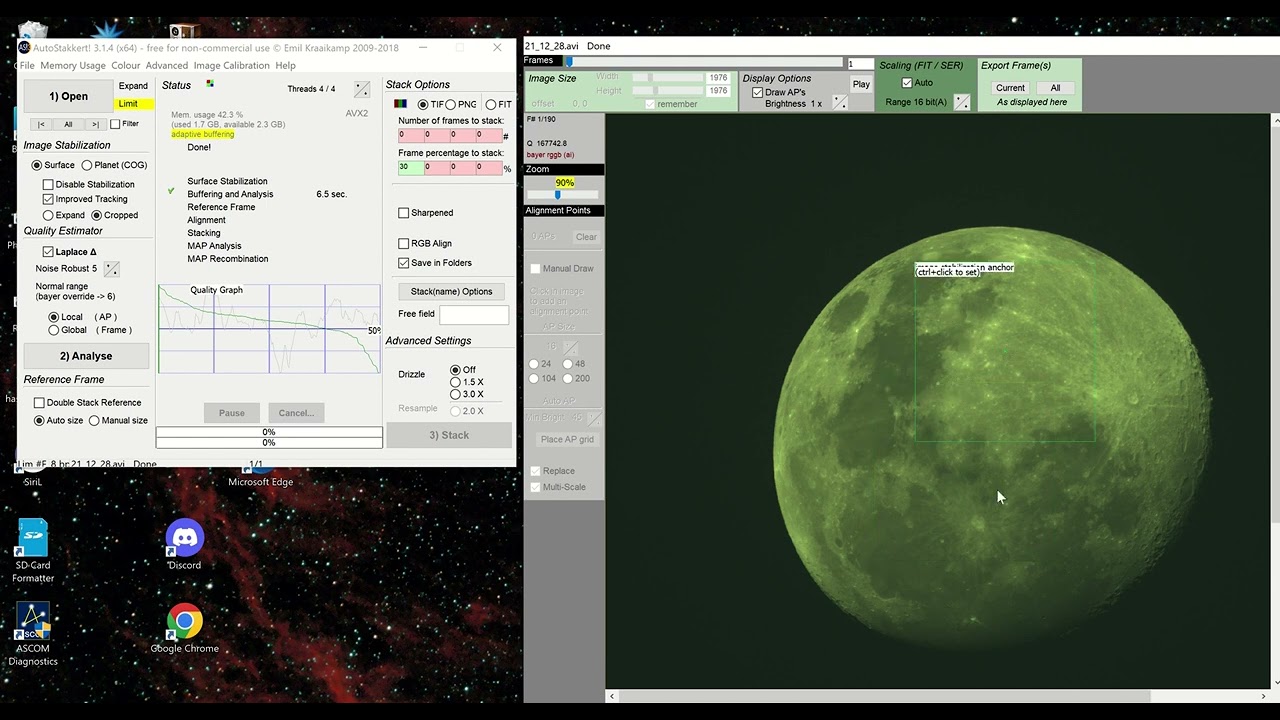 Tuto Autostakkert 3 pour l'empilement planétaire