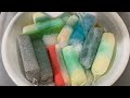 【ASMR】net sponges × bath cleaner × dish soap🤍💛💙ネットスポンジ×お風呂の洗剤×食器用洗剤🤍💛💙
