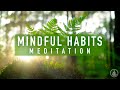 Guided meditation on positive mindful habits  with calming music